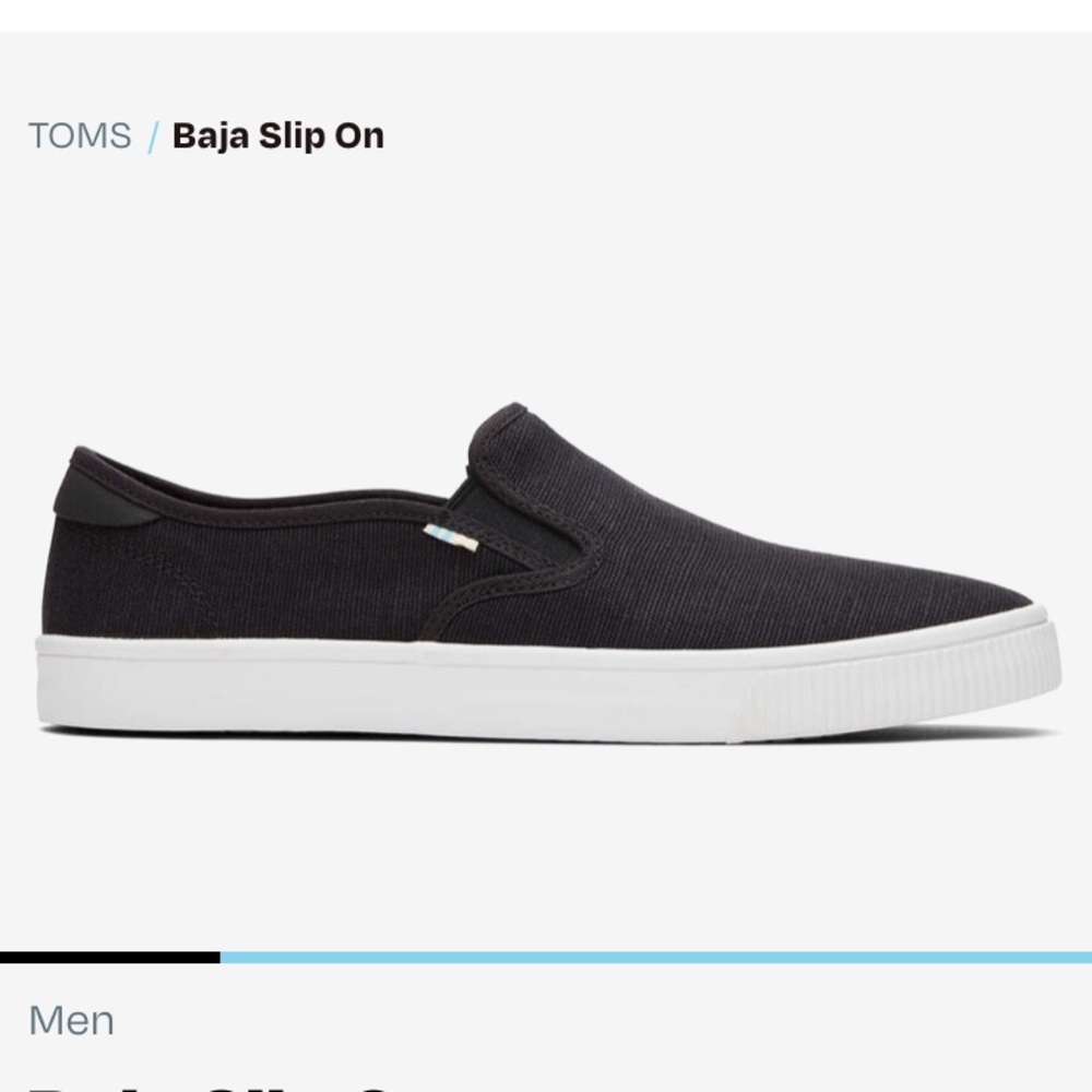 Mens Toms Baja Slip Ons 9.5